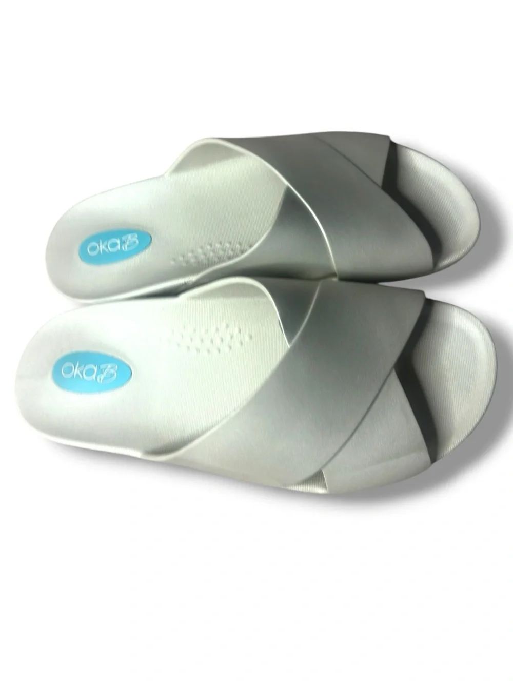 Oka-B Maxwell Slide Gray Women's Size S 7-8 Flip Flop Slides Made in USA Sandals